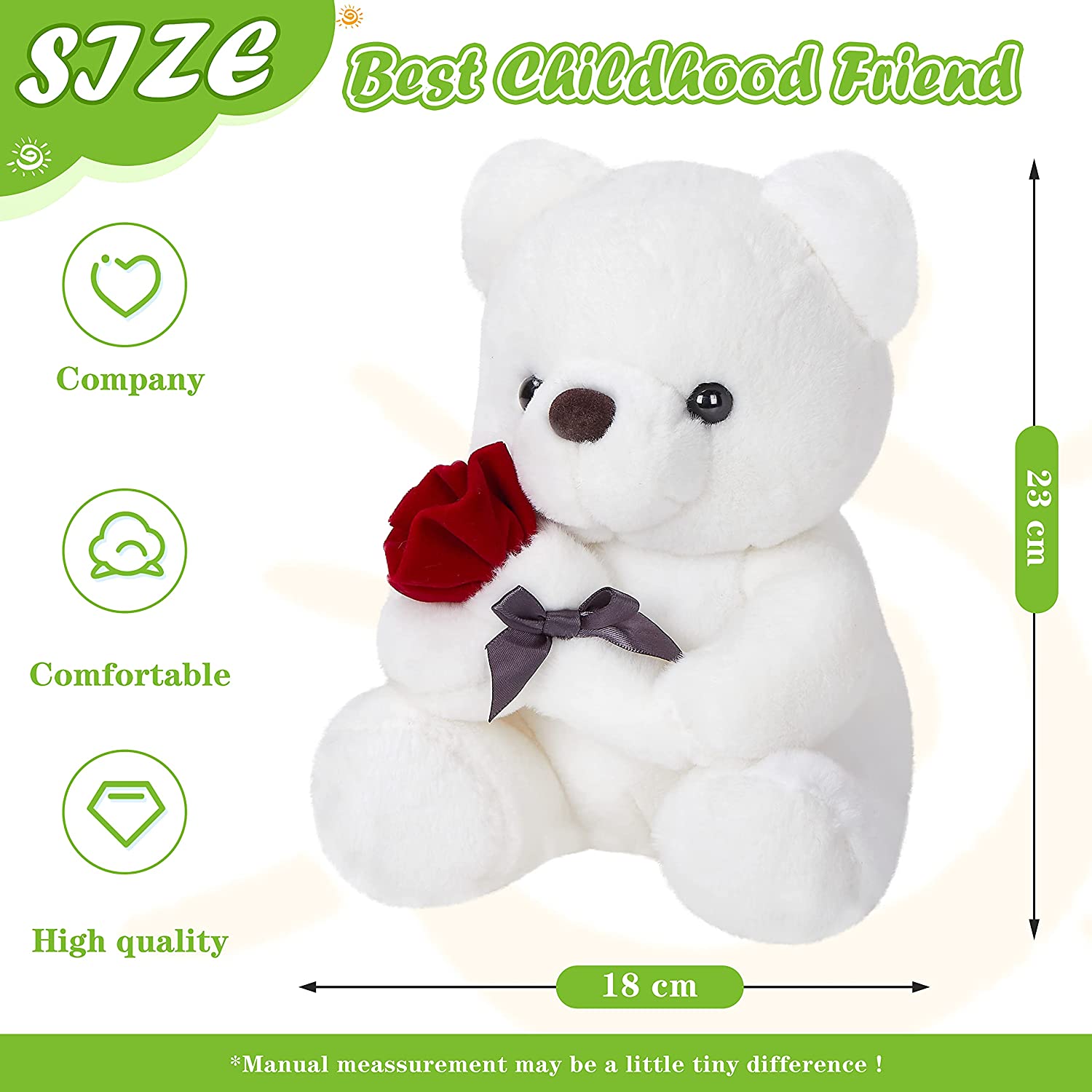 Peluche di pelo di coniglio finto orsacchiotto soffice con peluche morbido di San Valentino rosa