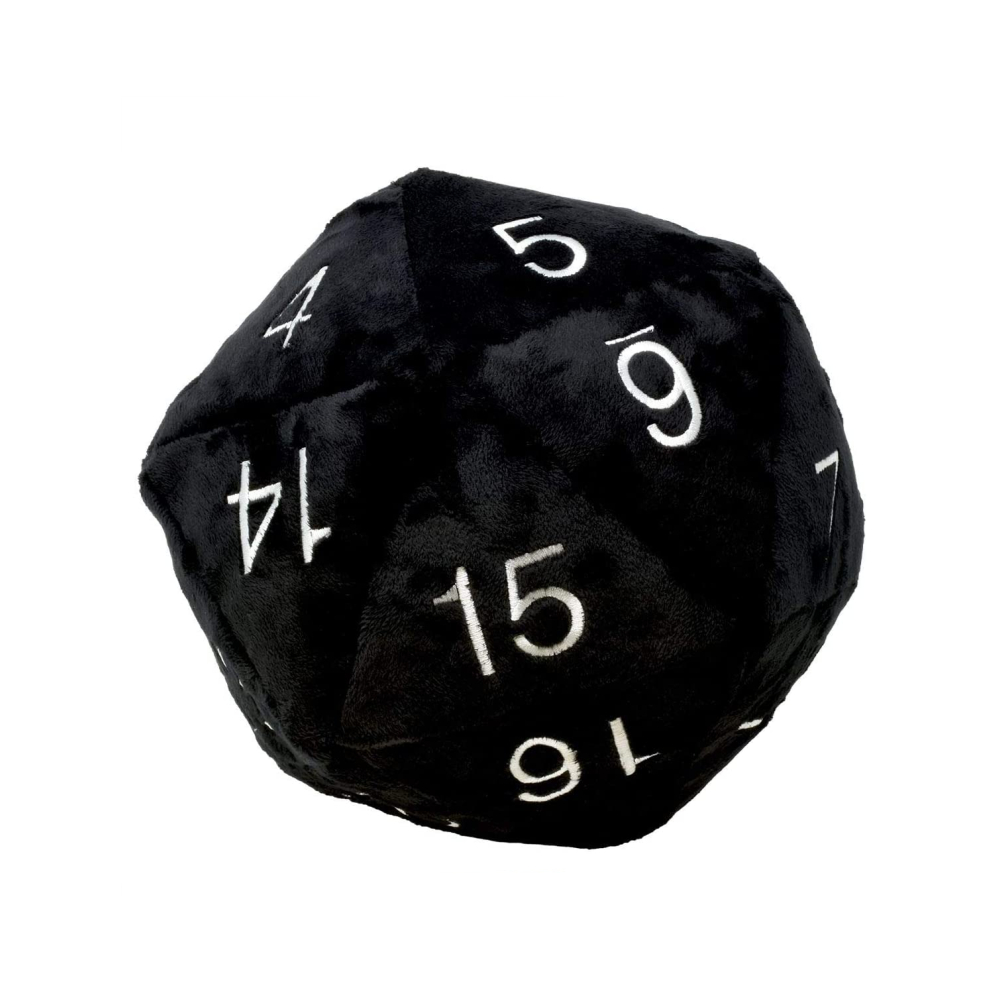 Jumbo D20 նորույթ Dice պլյուշ տարբեր գույներով սպիտակ համարակալմամբ փափուկ լցոնված OEM խաղալիքներով