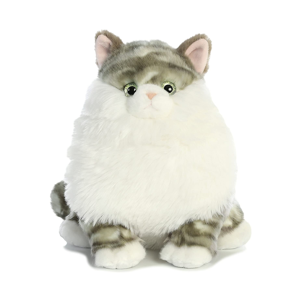 Дэлхийн бүдүүн муур Kitty дугуй Chabby зөөлөн сэвсгэр OEM тансаг тоглоом амьтан