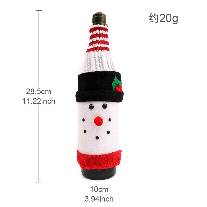 Sulam Tersuai Hiasan Parti Krismas Penutup Botol Wain Berkait Kreatif