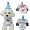 Cappello in peluche con decorazione personalizzata per compleanno di animali domestici, con bavaglini
