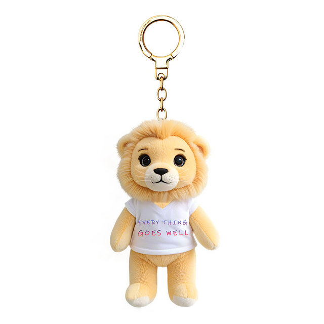 Logo e personalizuar Shitje me shumic&euml; prej pelushi t&euml; mbushura Furry Cute Lion Toy Keys