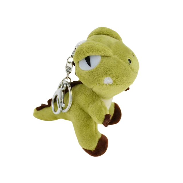 Dinosaur na may burda ng sariling tatak na malambot na plush na pinalamanan na manika ng hayop pasadyang laruan keychain