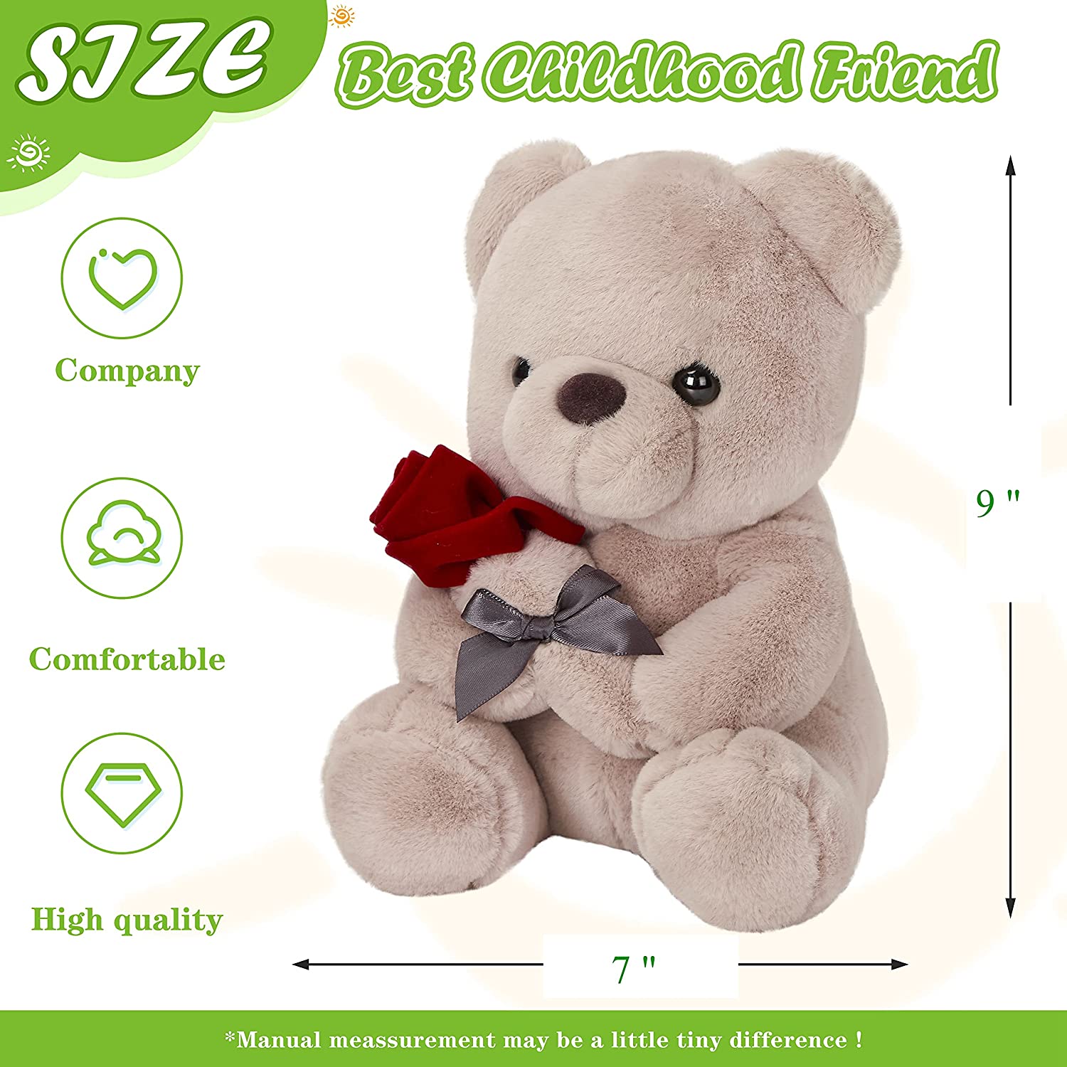 Peluche di pelo di coniglio finto orsacchiotto soffice con peluche morbido di San Valentino rosa