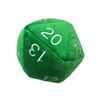 Jumbo D20 նորույթ Dice պլյուշ տարբեր գույներով սպիտակ համարակալմամբ փափուկ լցոնված OEM խաղալիքներով