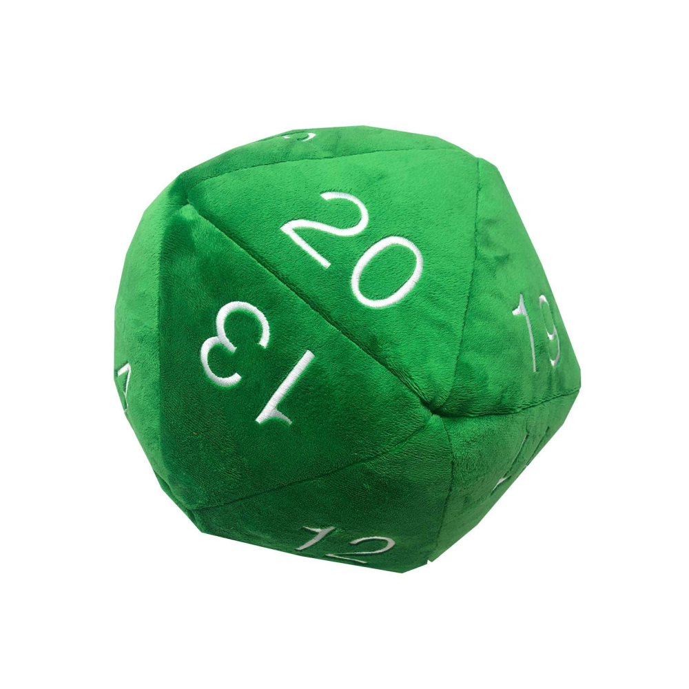 Jumbo D20 նորույթ Dice պլյուշ տարբեր գույներով սպիտակ համարակալմամբ փափուկ լցոնված OEM խաղալիքներով