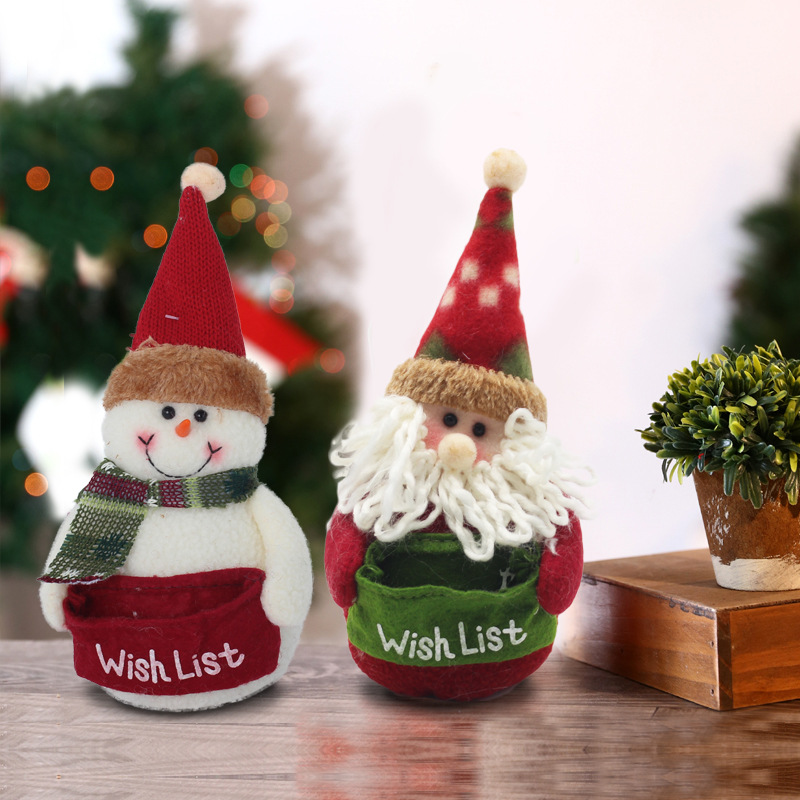 Christmas Party Decoration Plush Stuffed Cartoon Snowman အရုပ်လက်ဆောင်