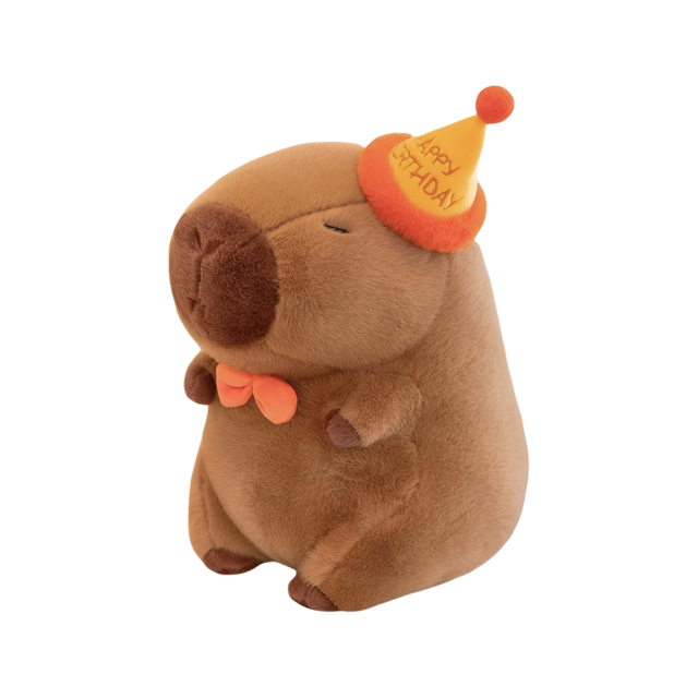 かわいいお誕生日おめでとうカピバラぬいぐるみ柔らかいぬいぐるみふわふわの動物ギフトのおもちゃ