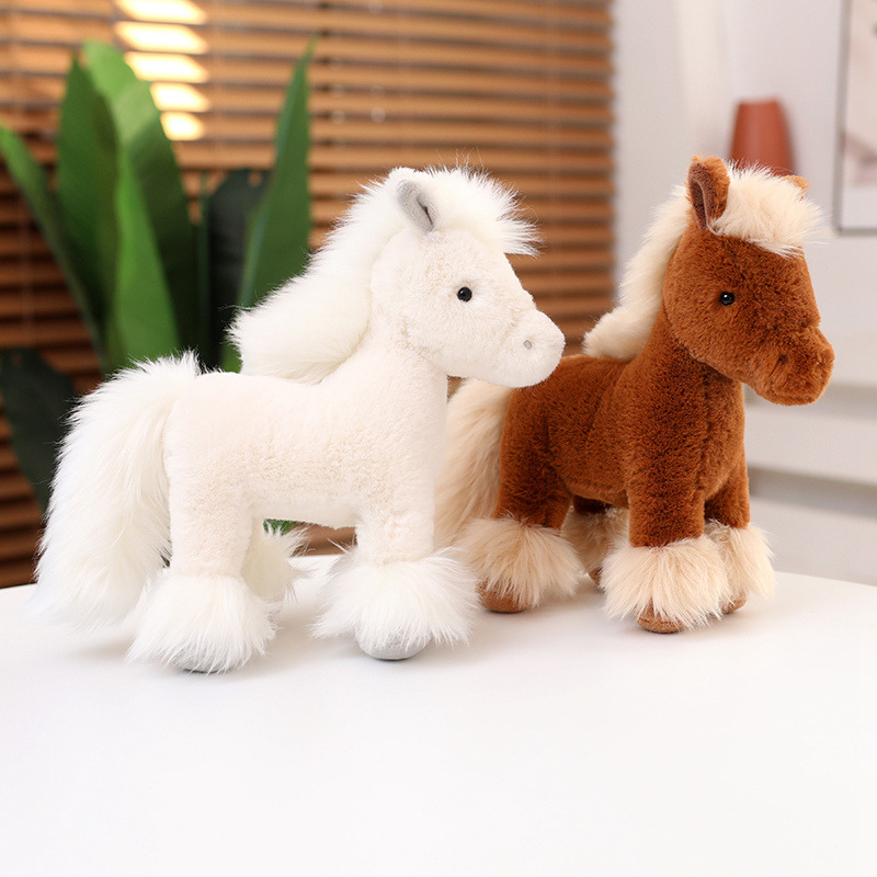 Poup&eacute;e en peluche personnalis&eacute;e, mascotte en peluche, jouet de cheval simul&eacute;