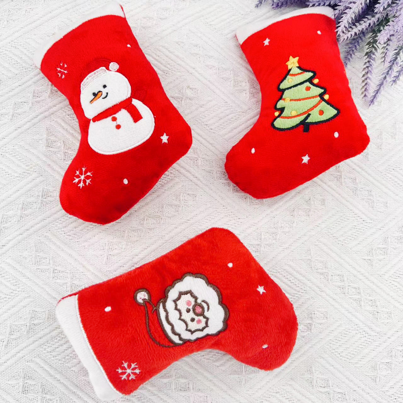 YD-BD012 Noel Maskot &Ccedil;orap &Ouml;zel Pet Hediye Toptan Fabrika Cızırtılı K&ouml;pek Oyuncak