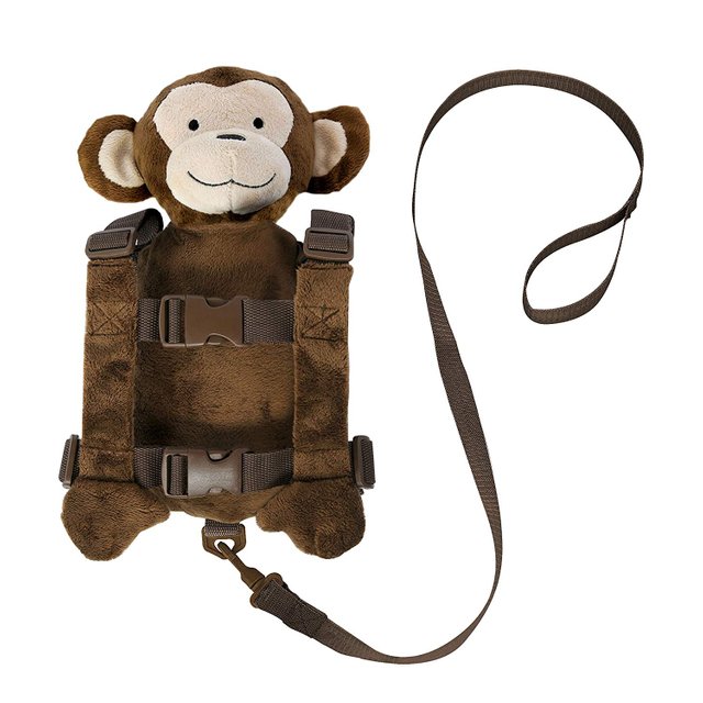 Backpack sábháilte le húdar do leanaí tachrán le dearadh ainmhithe saincheaptha plush