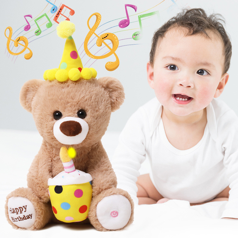 Regalo de cumplea&ntilde;os para beb&eacute;, mu&ntilde;eco de juguete de conejito de perro lindo personalizado relleno de felpa para ni&ntilde;o
