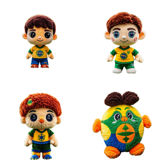 Χαριτωμένο βελούδινο παιχνίδι Χονδρικό Δώρο για παιδί με γέμιση κινουμένων σχεδίων κούκλα αγοριού ποδοσφαίρου