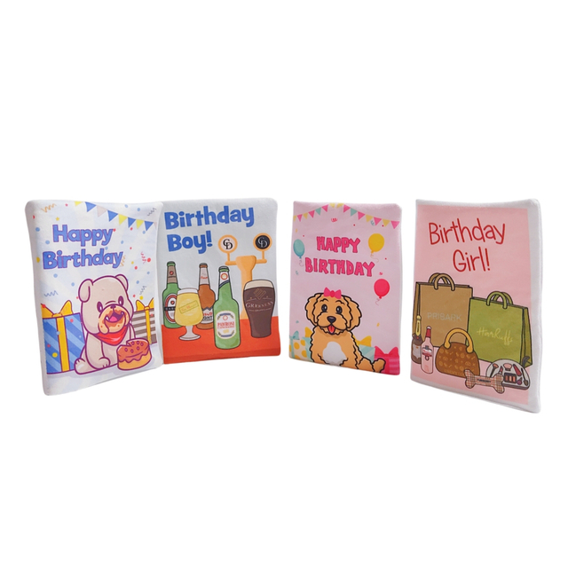 การ์ดวันเกิดของเล่นสุนัขสัตว์เลี้ยงตลก Creative Creative Crinkle