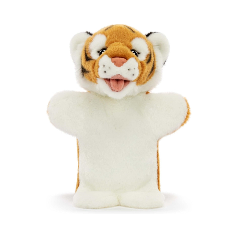Happy Tiger Plush Soft Animal Stuffed Custom Hand Puppet Baby Toy