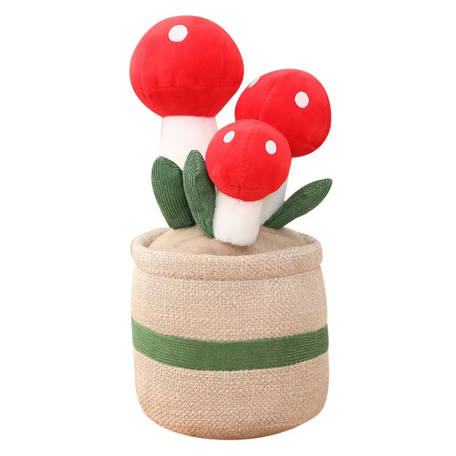 Ins Table Plancherie en peluche Plantes en pot de champignons en pot jouet