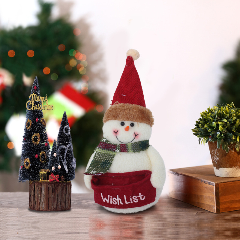 Christmas Party Decoration Plush Stuffed Cartoon Snowman အရုပ်လက်ဆောင်