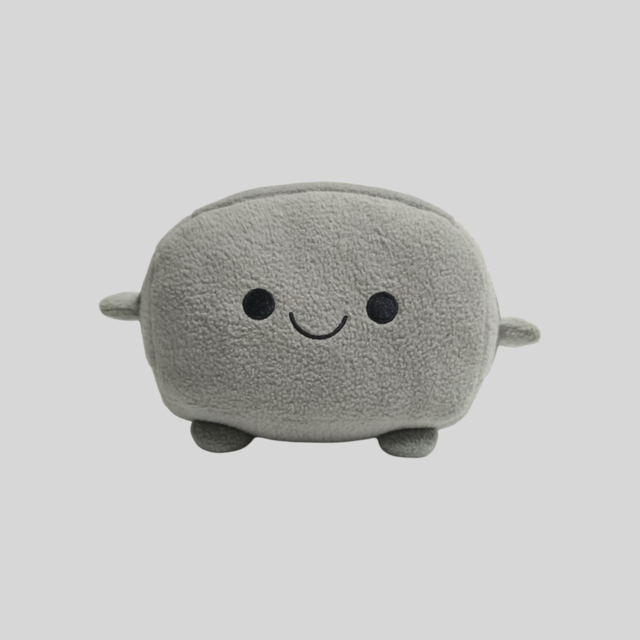 لعبة إبداعية محشوة على شكل نخب من الصوف الناعم المخصص باللون الرمادي