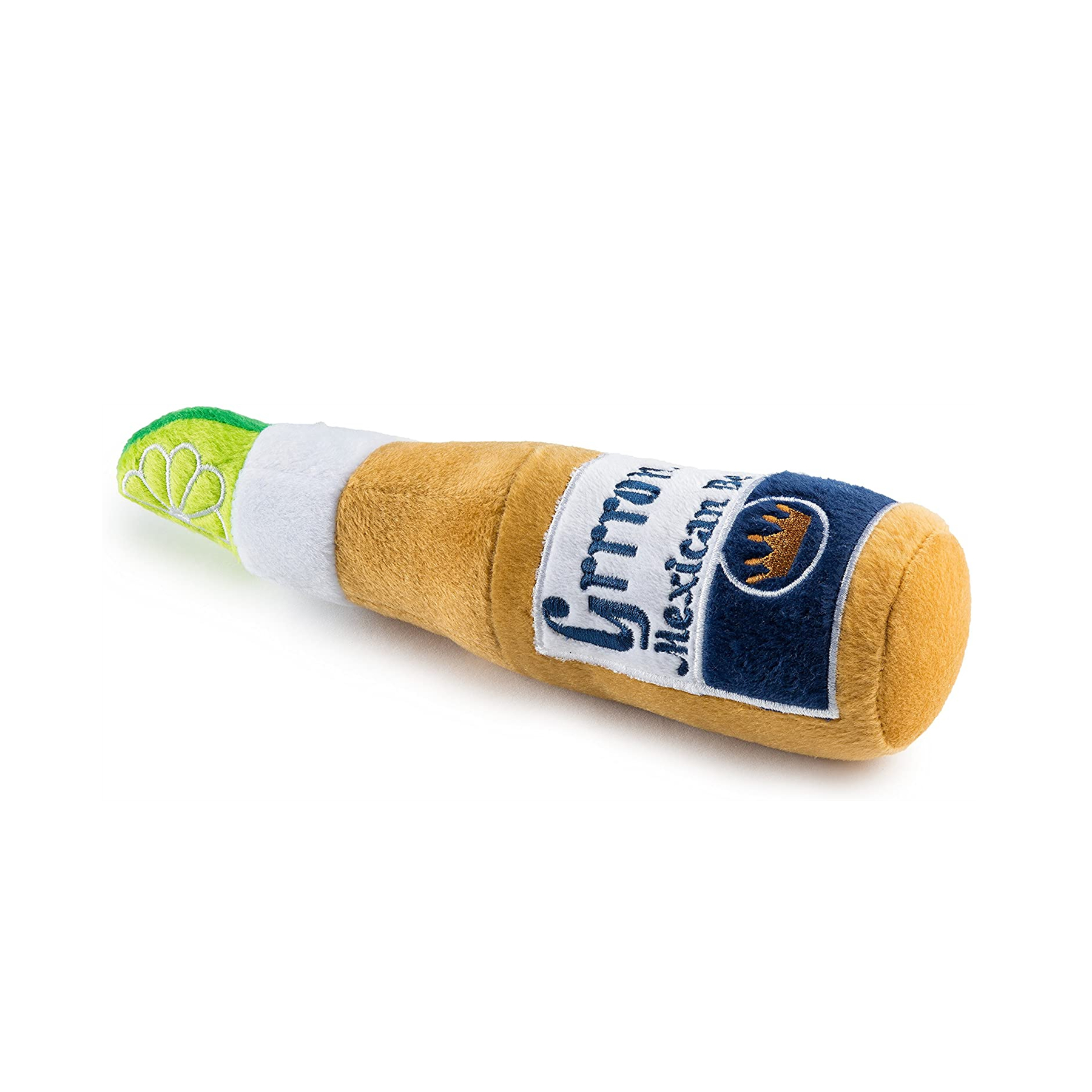 Juguete de encargo relleno suave de la felpa de la forma de la botella del perro con el chirriador