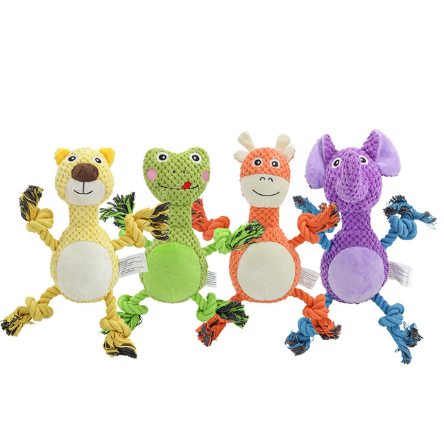 Vlastn&aacute; hračka so zvieratami na lano Plyšov&aacute; žuvacia hračka pre psa