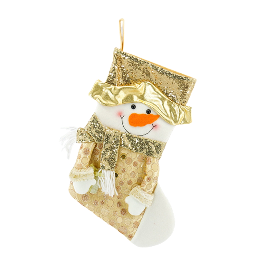 2024 Nuevo juguete dorado de felpa calcetines decoraci&oacute;n de &aacute;rbol de Navidad bolsa de dulces