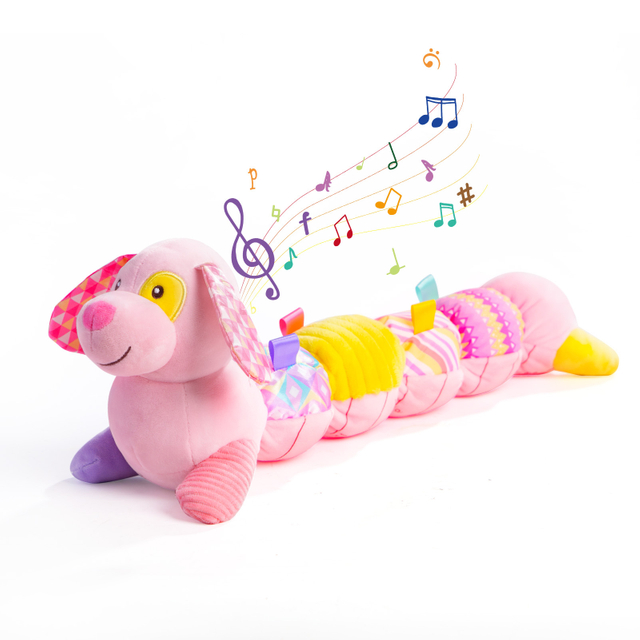 Regalo dei bambini della bambola del giocattolo del bambino del cane rosa molle elettrico creativo della peluche