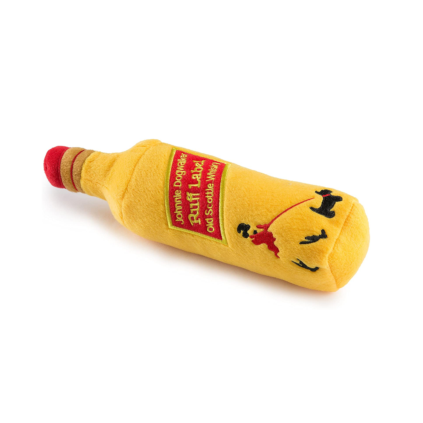 Juguete de encargo relleno suave de la felpa de la forma de la botella del perro con el chirriador