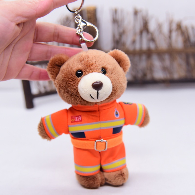 14cmカスタムぬいぐるみ警察テディベアおもちゃキーチェーンウィジェット