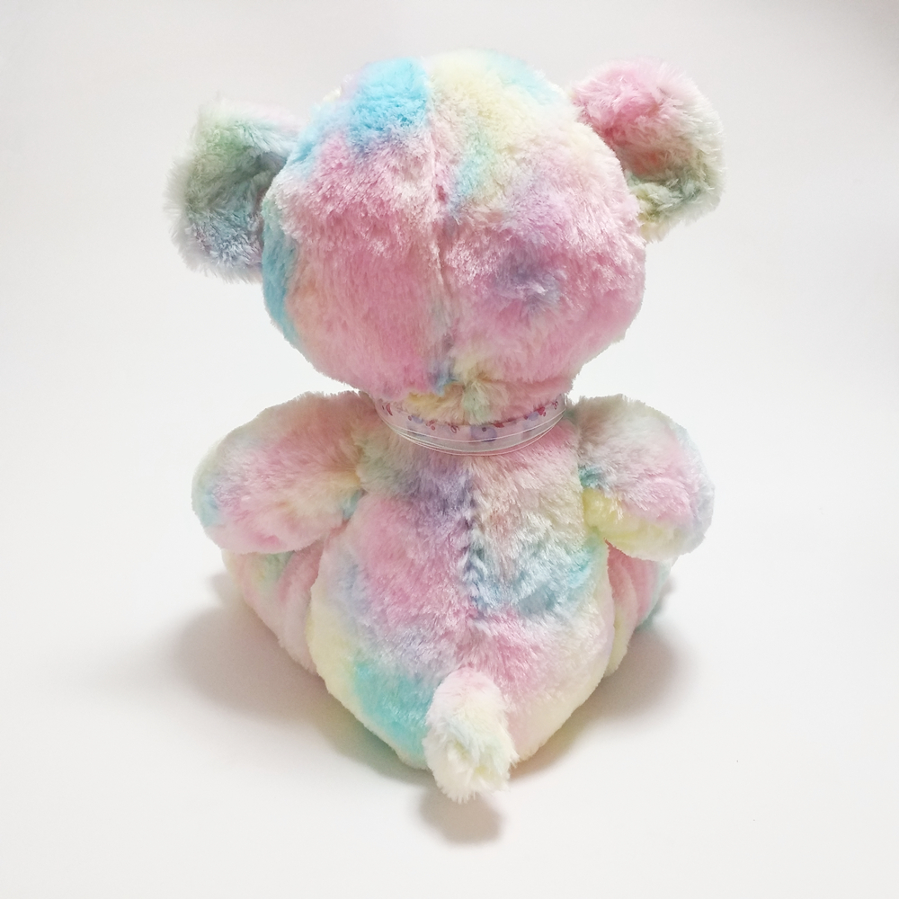Juguete personalizado animal del oso de peluche del regalo de los ni&ntilde;os de la felpa suave y esponjosa del arco iris que se sienta