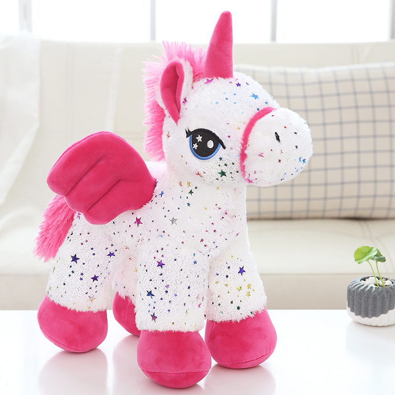 Flauschige Pl&uuml;sch-Cartoon-Stern-Einhorn-Spielzeugpuppe f&uuml;r M&auml;dchen