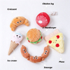 Ps&iacute; p&aacute;rty Food Design Hamburger Měkk&eacute; plyšov&eacute; p&iacute;skac&iacute; žv&yacute;kac&iacute; hračky