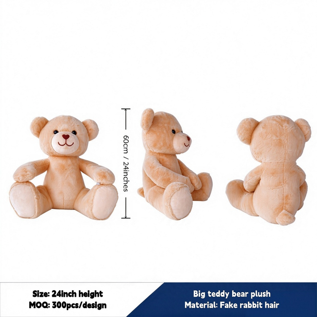 Big Plush Teddy Bear Fluffy Soft ritenga noho kararehe Wholesale wheketere Tamariki Gift Toys