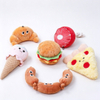 Ps&iacute; p&aacute;rty Food Design Hamburger Měkk&eacute; plyšov&eacute; p&iacute;skac&iacute; žv&yacute;kac&iacute; hračky